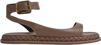 Reiss Gabi Plait Leather Flat Sandal