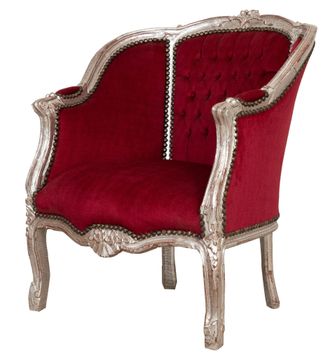 Biscottini International Sill&oacute;n De Entrada Barroco 80x94x82 Sill&oacute;n De Sal&oacute;n Tapizado Sillas Con Brazos Estilo Franc&eacute;s Sill&oacute;n De Dormitorio De Terciopelo