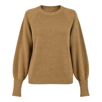 Twinset Trui met Ronde Hals van Wol & Kasjmier - Dames - Ronde hals truien - Bruin - L - Wol - Truien & Vesten