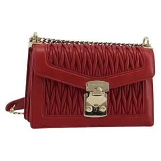 Miu Miu Pre-owned Shoulder Bags, female, Red, Size: ONE SIZE Pre-owned Leather Shoulder Bag