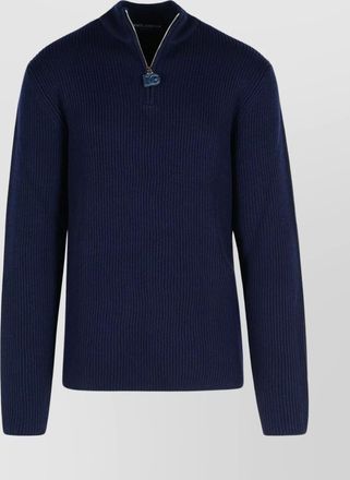Dolce & Gabbana virgin wool ribbed half-zip turtleneck sweater