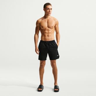 Nike Mens Swim Contend 7 Brief-Lined Volley Short in Black | NESSG486-434