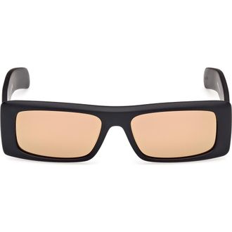 adidas Rectangular Sunglasses in Matte Black/Brown Mirror at Nordstrom Rack