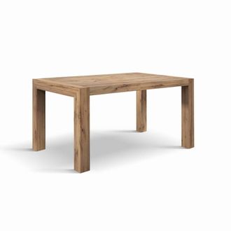 Konte Design Mesa de madera, acabado roble r&uacute;stico, ext.160x90-240x90cm