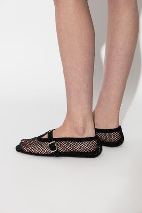 Alaia Ballet Flats With Shimmering Crystals, Womens, Black