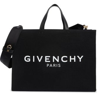 Givenchy Logo Print Medium Tote Shoulder Bag in Black at Nordstrom Rack