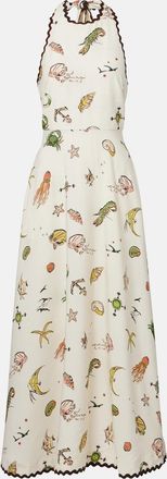 Alemais Al&eacute;mais Printed halterneck midi dress