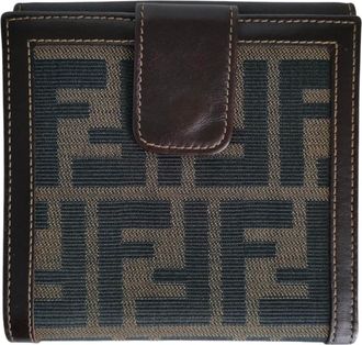 Fendi Zucca Brown Canvas Leather Wallet (Bi-Fold) (Pre-Owned)