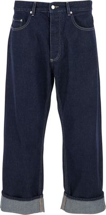 Icon Denim Los Angeles ross Blue 5-pocket Jeans With Logo Patch In Cotton Denim Man