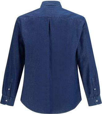 Brunello Cucinelli Mens Blue Denim Shirt