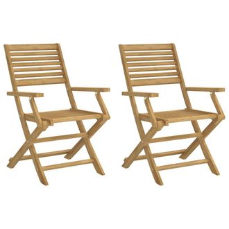 vidaXL Vidaxl - Sillas De Jard&iacute;n Plegables 2 Uds Madera Acacia 54,5x61,5x86,5cm