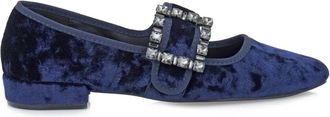 Ex&eacute; Womens Mary Jane Shoes In Navy Velvet