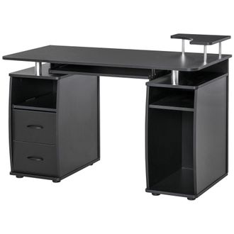 HOMCOM Homcom - Scrivania Moderna In Legno Con Cassetti E Porta Tastiera Casa E Ufficio