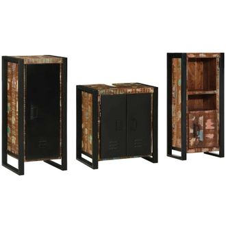 vidaXL Juego De Muebles De Ba&ntilde;o 3 Pcs Madera S&oacute;lida Recuperada Vidaxl