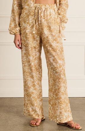 Aqua Blu Australia High Waist Resort Pants in Gold at Nordstrom, Size Xx-Large 30