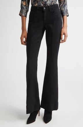 L'agence Lenora Front Seam Flare Leg Jeans in Noir at Nordstrom Rack, Size 26