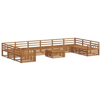 vidaXL Juegos De Sof&aacute;s 11 Uds. Natural Madera De Acacia S&oacute;lida Vidaxl