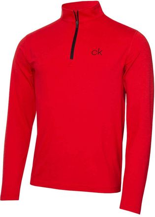 Calvin Klein Mens Newport HZ LS Sweater - Power Red Marl - XXL