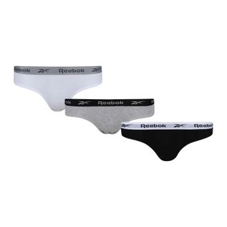 Reebok Dames/Dames Carina Logo Slip (Set van 3) (Zwart/Wit/Grijs)