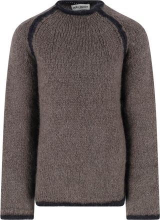 Our Legacy Grey Chunky Knit Contrast Trim Sweater