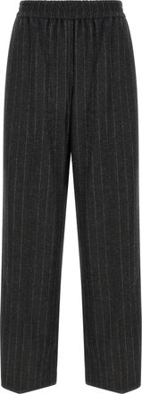Brunello Cucinelli Gray Virgin Wool Casual Womens Pants