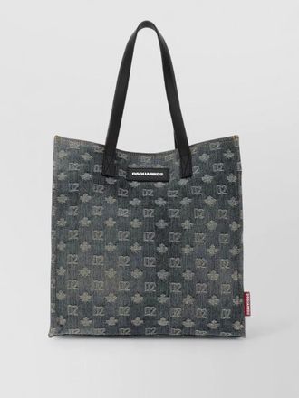 Dsquared2 denim d2 tote bag all over pattern