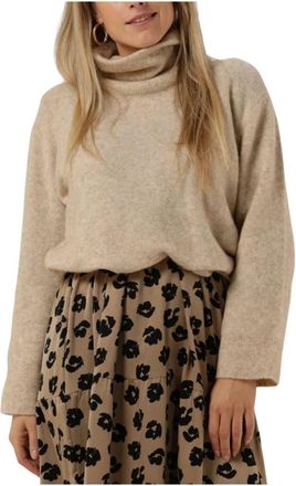 Modstr&ouml;m Adrian T-neck Trui - Dames - Coltruien - Beige - XL - Truien & Vesten