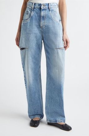 Maison Margiela Ripped Side Cutout Jeans in Denim at Nordstrom, Size 0 Us