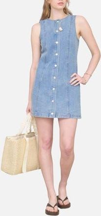 Blu Pepper Button-Up Denim Shift Minidress at Nordstrom Rack, Size Medium