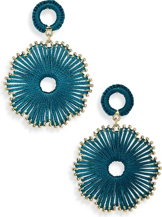 Natasha Corded Flower Drop Earrings in Turquoise at Nordstrom Rack