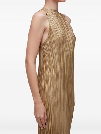 Osklen Pliss&eacute; maxi-jurk - Beige