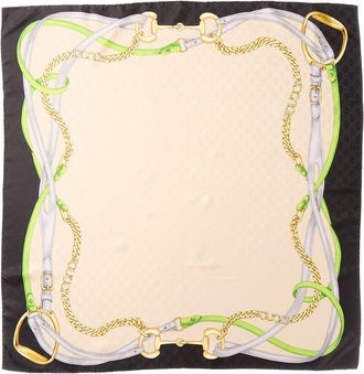 Gucci Printed Gg Silk Jacquard Carr&eacute;