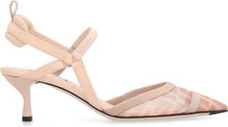 Fendi Womens Colibr&igrave; Lite Pointy-Toe Slingback Pink Polyamide; Lamb Shoe
