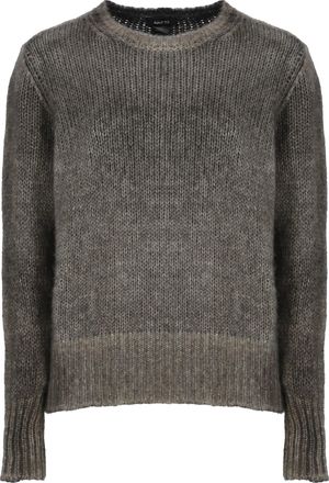 Avant Toi Melange Cashmere Sweater with Braided Pattern and Ribbed Details