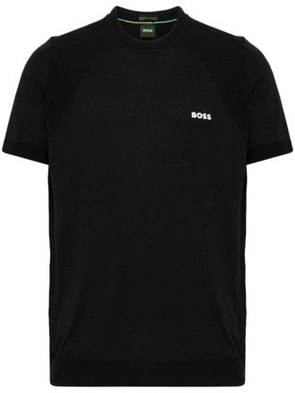 BOSS T-shirt met logoprint - Zwart
