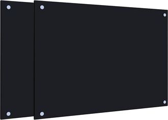 vidaXL Paraschizzi per Cucina 2 pz Neri 70x50 cm in Vetro Temperato - Vidaxl