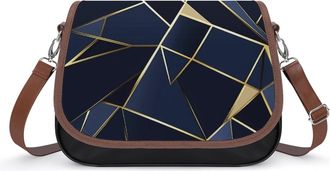 Generic Decor Art Navy Blue Womens Crossbody Bag Fashion Shoulder Handbags Message Tote Bag with Adjustable Strap