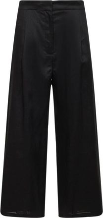 Max Mara Tartufo Broeken - Dames - Wijde Broeken - Zwart - XL - Leer - Broeken