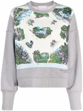 Philosophy di Lorenzo Serafini Felpa con stampa - Grigio