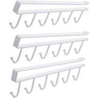 OEM Este Juego De 3 Ganchos De Almacenamiento Te Permite Colgar Tazas, Copas De Vino, Utensilios De Cocina, Cinturones Y Bufandas. Ganchos Blancos Para Mo