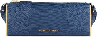 Elisabetta Franchi Schoudertas met slangenprint - Dames - Schoudertassen - Blauw - ONE Size - Leer - Tassen