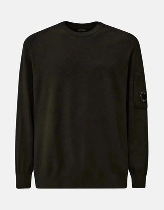 C.P. Company Mens CP COMPANY MENS EXTRAFINE MERINO WOOL CREWNECK SWEATER BLACK - Size: 40