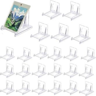 OEM 24 Soportes De Exhibici&oacute;n Transparentes Ajustables, Soportes De Pl&aacute;stico Para Platos, Caballetes Transparentes, Soportes Para Libros Para Men&uacute;s, Publi