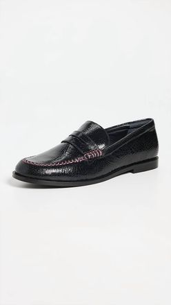 Free People Womens Blanket Stitch Loafers In Black