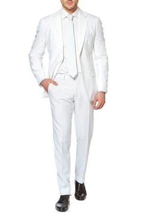 OppoSuits White Knight Slim Fit Two-Piece Suit & Tie Set in Natural at Nordstrom Rack, Size 52
