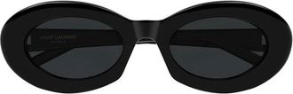 Saint Laurent SL Logo Zonnebril - Dames - Zonnebrillen - Zwart - 52 MM - Accessoires