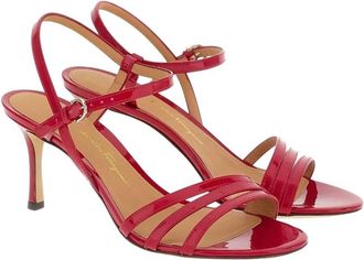 Ferragamo Womens High Shine Finish Sandals In Red