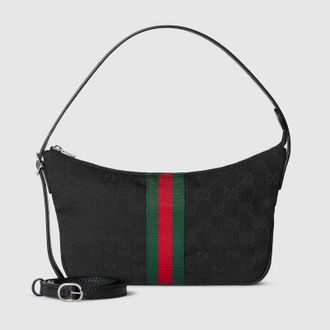Gucci Lunetta Small Crossbody Bag, Black, GG Canvas