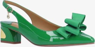 J. Rene&eacute; Womens J. Renee Kimma Pumps Green Patent Pointed Toe Slingback ZOGG2540