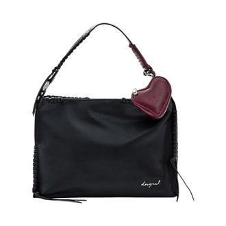 Desigual Handbags, female, Black, Size: ONE SIZE Handbag with Shoulder Strap and Zip Fastening